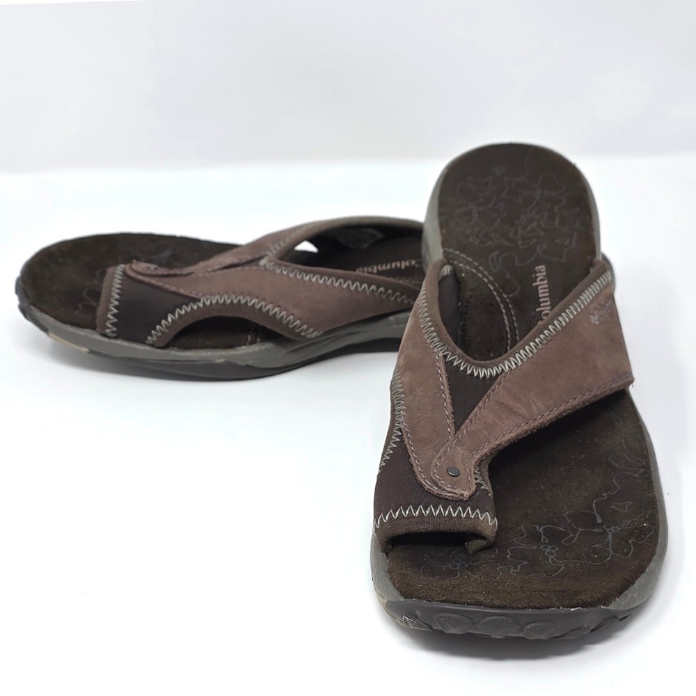 Columbia Kea II Womens Sandals Brown Leather Suede Flip Flops BL2392-287 Size 6